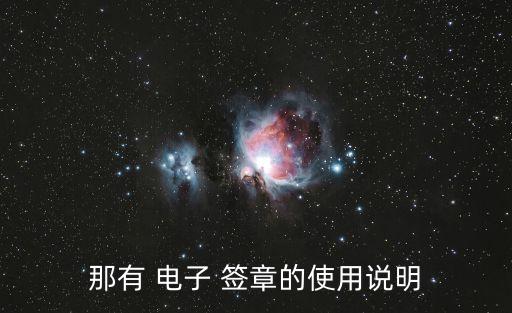 那有 電子 簽章的使用說明