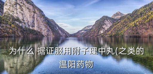 為什么 據(jù)證服用附子理中丸(之類的溫陽(yáng)藥物