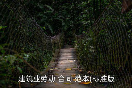  建筑業(yè)勞動 合同 范本(標準版