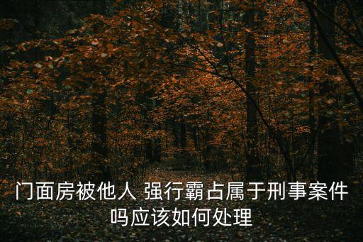 門(mén)面房被他人 強(qiáng)行霸占屬于刑事案件嗎應(yīng)該如何處理