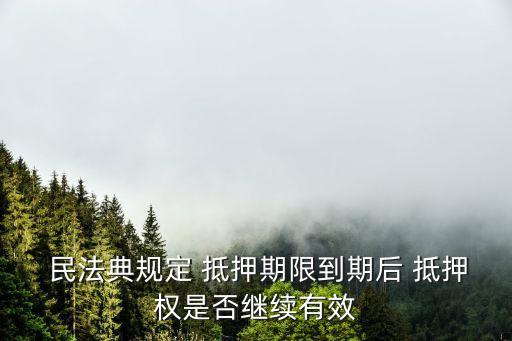  民法典規(guī)定 抵押期限到期后 抵押權(quán)是否繼續(xù)有效