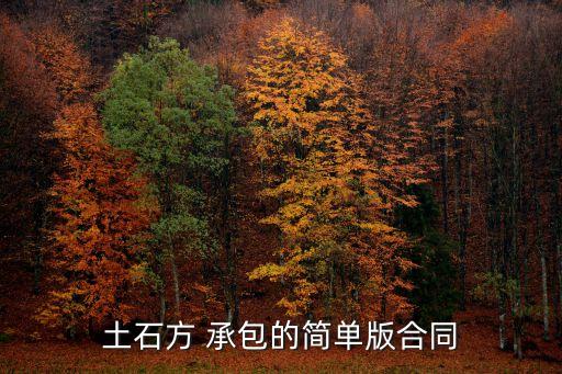 土石方 承包的簡(jiǎn)單版合同