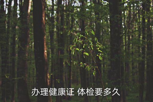 辦理健康證 體檢要多久