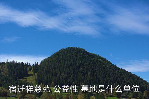 宿遷祥慈苑 公益性 墓地是什么單位