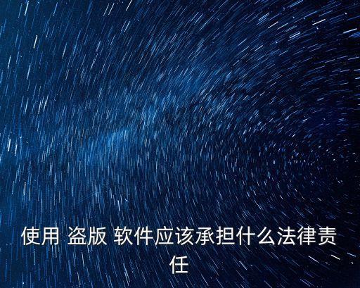 使用 盜版 軟件應(yīng)該承擔(dān)什么法律責(zé)任