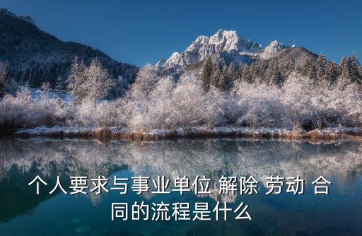 個(gè)人要求與事業(yè)單位 解除 勞動(dòng) 合同的流程是什么