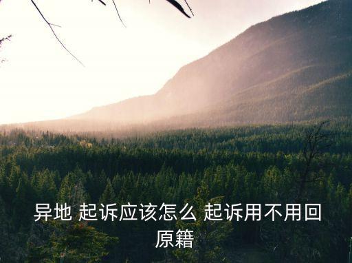 異地 起訴應(yīng)該怎么 起訴用不用回原籍