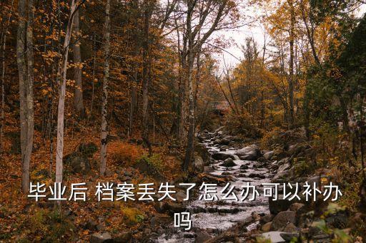  畢業(yè)后 檔案丟失了怎么辦可以補辦嗎