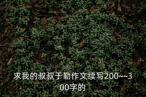 求我的叔叔于勒作文續(xù)寫200~~300字的