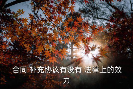 法律如何定義補(bǔ)充合同,合同未履約法律定義標(biāo)準(zhǔn)