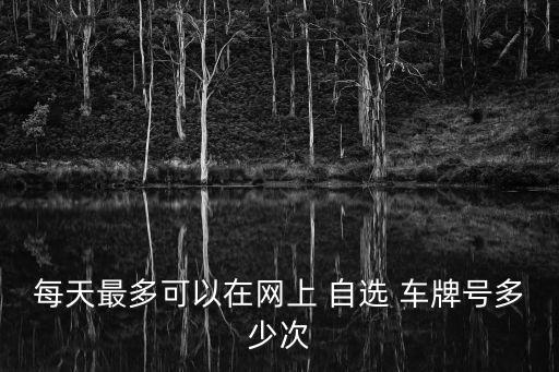 每天最多可以在網(wǎng)上 自選 車牌號(hào)多少次