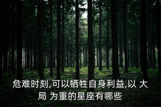 危難時刻,可以犧牲自身利益,以 大局 為重的星座有哪些