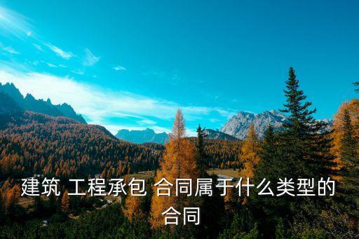 建筑 工程承包 合同屬于什么類型的 合同