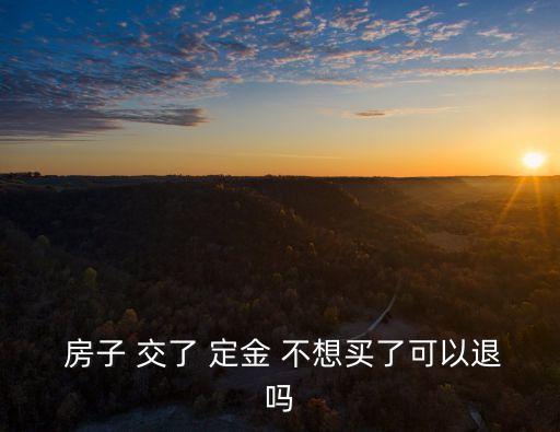  房子 交了 定金 不想買(mǎi)了可以退嗎