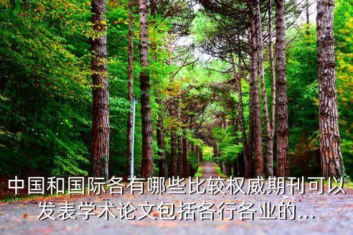 中國和國際各有哪些比較權(quán)威期刊可以發(fā)表學(xué)術(shù)論文包括各行各業(yè)的...