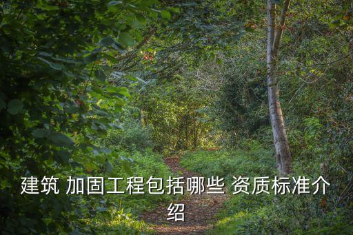 建筑 加固工程包括哪些 資質(zhì)標(biāo)準(zhǔn)介紹