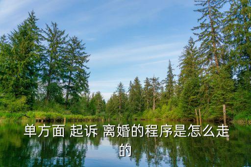  單方面 起訴 離婚的程序是怎么走的