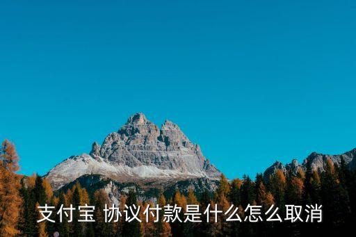  支付寶 協(xié)議付款是什么怎么取消
