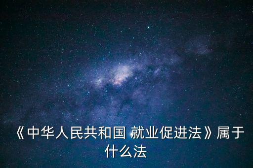 《中華人民共和國(guó) 就業(yè)促進(jìn)法》屬于什么法