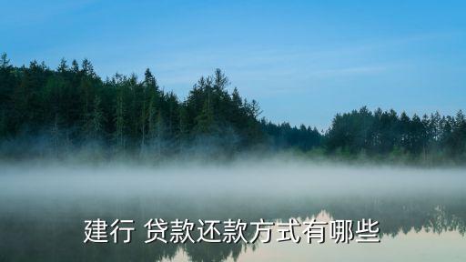 建行 貸款還款方式有哪些