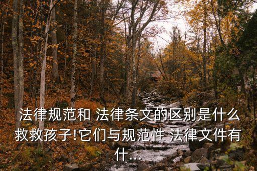 法律規(guī)范和 法律條文的區(qū)別是什么救救孩子!它們與規(guī)范性 法律文件有什...