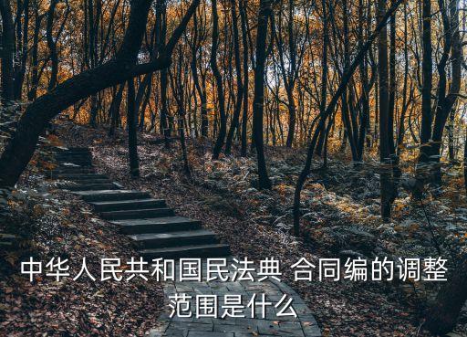 中華人民共和國民法典 合同編的調(diào)整范圍是什么