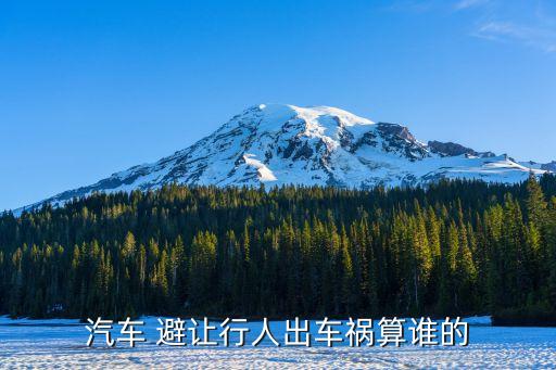 汽車 避讓行人出車禍算誰的