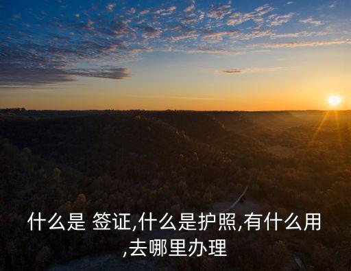 什么是 簽證,什么是護(hù)照,有什么用,去哪里辦理