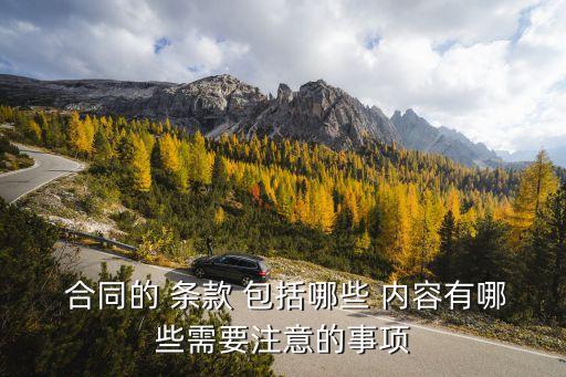 專用合同條款內(nèi)容包括,合同正文主要條款包括哪些內(nèi)容