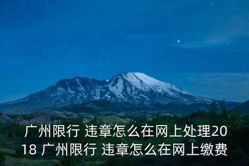  廣州限行 違章怎么在網(wǎng)上處理2018 廣州限行 違章怎么在網(wǎng)上繳費