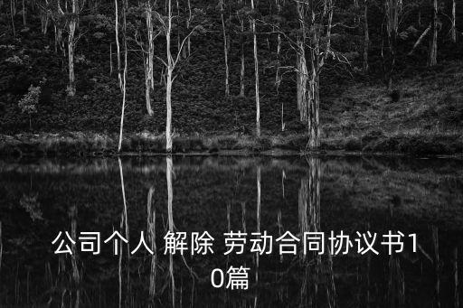  公司個(gè)人 解除 勞動(dòng)合同協(xié)議書10篇