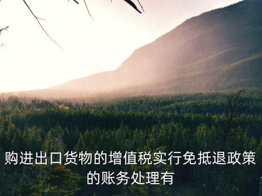 購進出口貨物的增值稅實行免抵退政策的賬務處理有