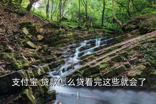  支付寶 貸款怎么貸看完這些就會了!