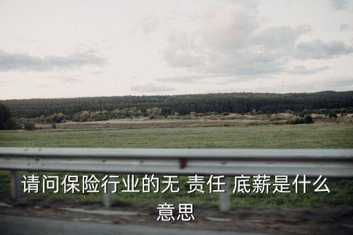 請問保險(xiǎn)行業(yè)的無 責(zé)任 底薪是什么意思