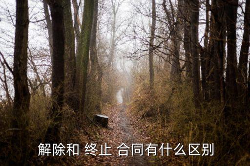  解除和 終止 合同有什么區(qū)別