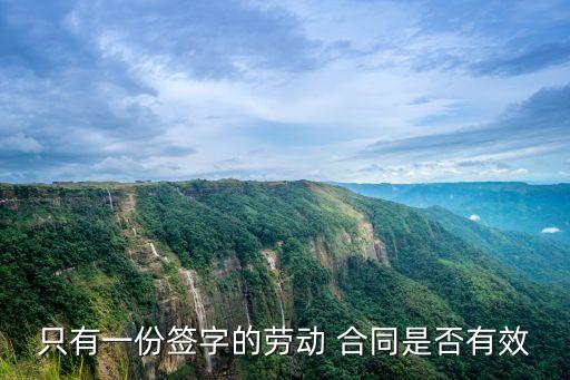 只有一份簽字的勞動(dòng) 合同是否有效