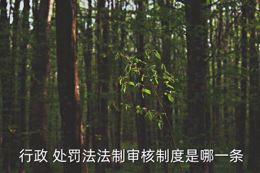  行政 處罰法法制審核制度是哪一條