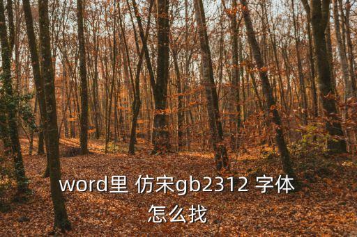 仿宋字體