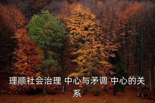 理順社會(huì)治理 中心與矛調(diào) 中心的關(guān)系