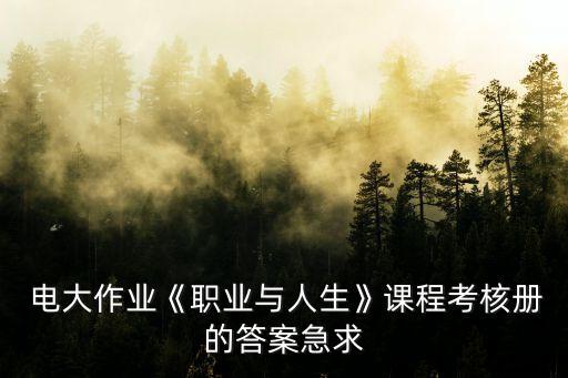 電大作業(yè)《職業(yè)與人生》課程考核冊(cè)的答案急求