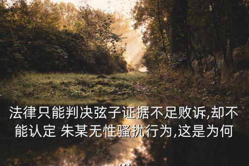 法律只能判決弦子證據(jù)不足敗訴,卻不能認(rèn)定 朱某無性騷擾行為,這是為何...
