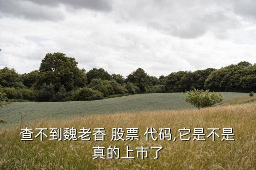查不到魏老香 股票 代碼,它是不是真的上市了