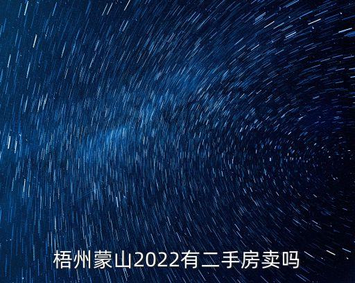 梧州蒙山2022有二手房賣嗎