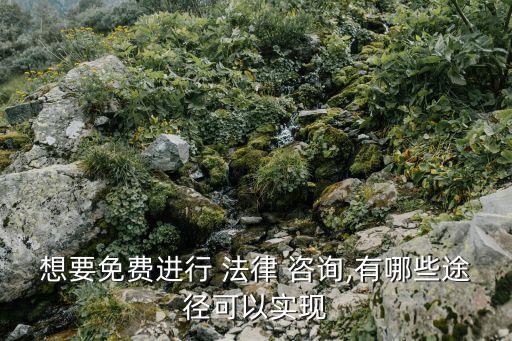 想要免費(fèi)進(jìn)行 法律 咨詢,有哪些途徑可以實(shí)現(xiàn)
