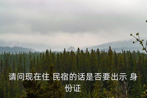 請問現(xiàn)在住 民宿的話是否要出示 身份證