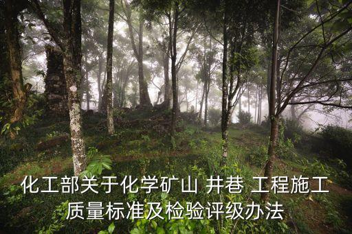 化工部關(guān)于化學(xué)礦山 井巷 工程施工質(zhì)量標(biāo)準(zhǔn)及檢驗(yàn)評(píng)級(jí)辦法