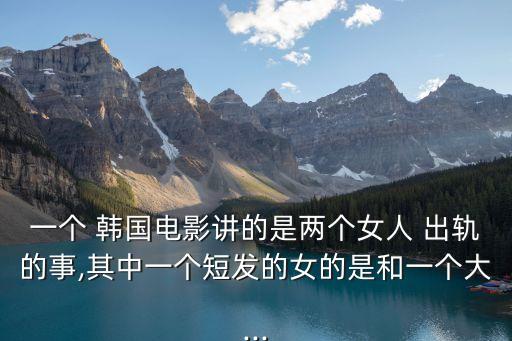 一個 韓國電影講的是兩個女人 出軌的事,其中一個短發(fā)的女的是和一個大...