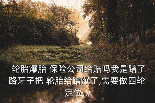  輪胎爆胎 保險(xiǎn)公司給賠嗎我是蹭了路牙子把 輪胎給蹭爆了,需要做四輪定位...