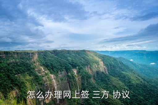 怎么辦理網(wǎng)上簽 三方 協(xié)議