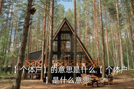 【 個(gè)體戶(hù)】的意思是什么【 個(gè)體戶(hù)】是什么意思
